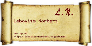 Lebovits Norbert névjegykártya